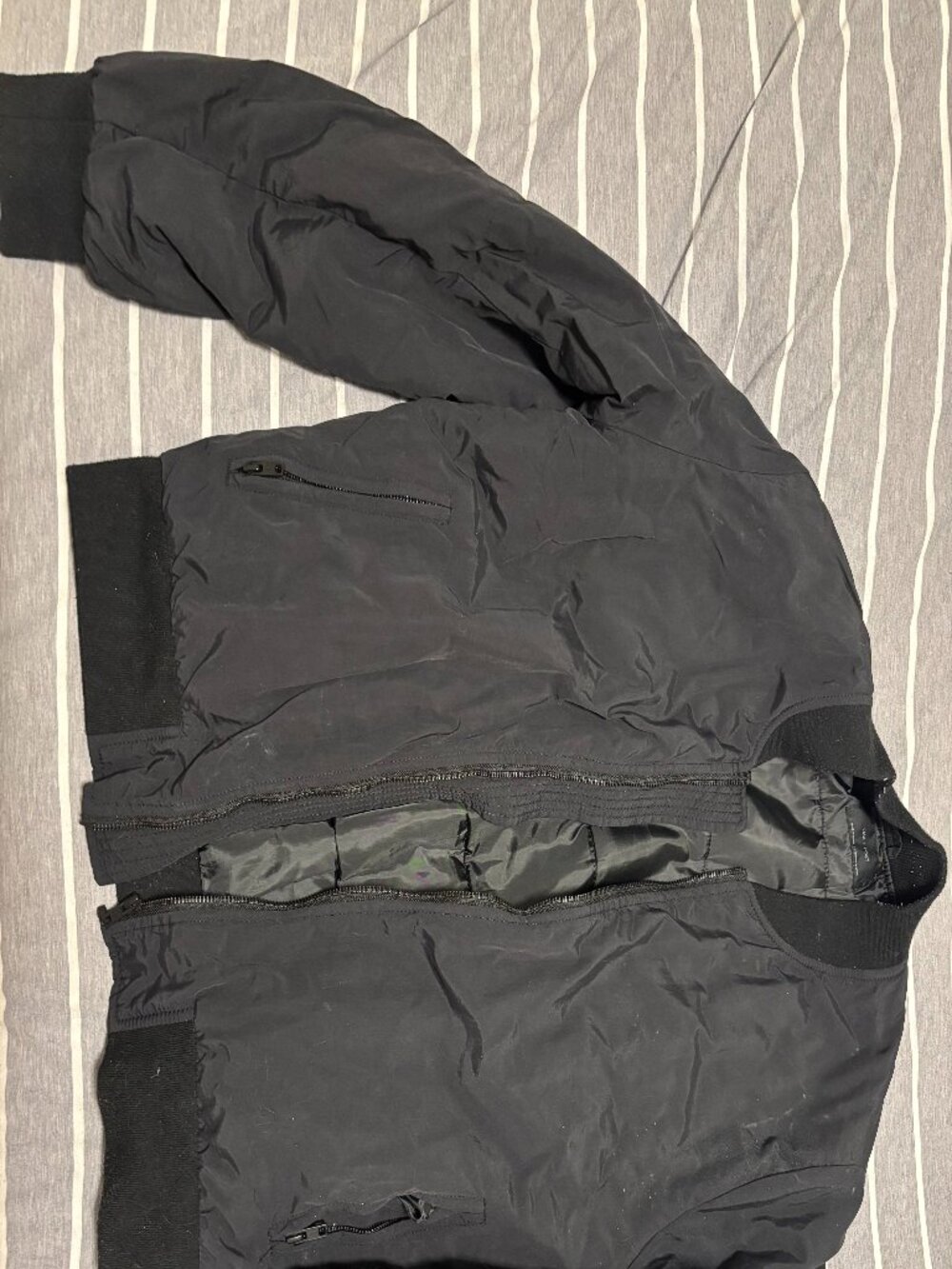 Oak+Fort Black Bomber Jacket